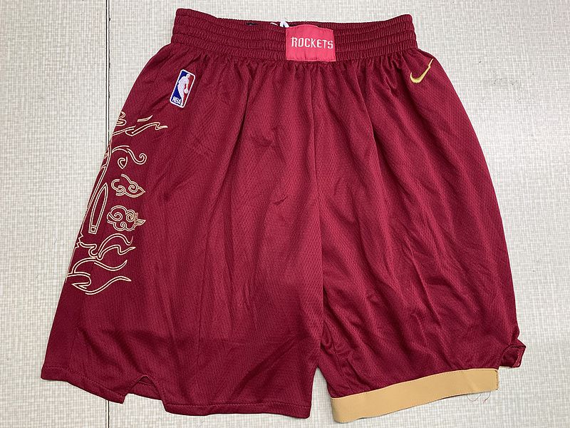 Men NBA Nike Houston Rockets red shorts->golden state warriors->NBA Jersey